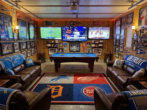 Detroit Sports Theme Man Cave Ideas