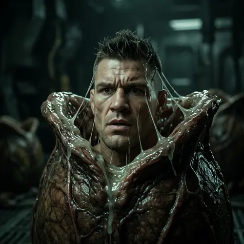 Mixed Martial Artist Emerges from Cocoon in Sci-Fi Horror Tribute