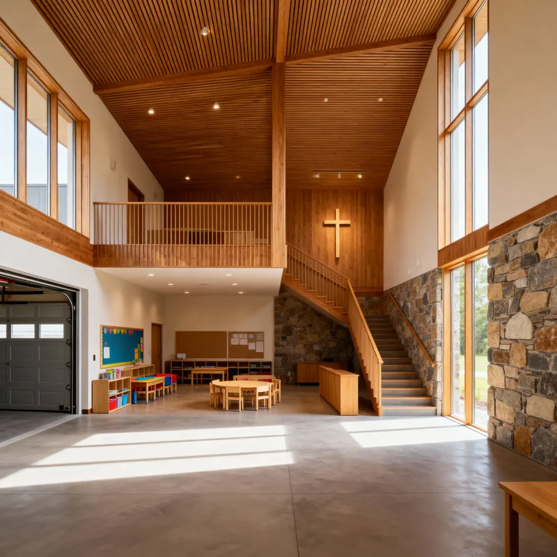 Church Design with Classrooms and Sanctuary Church Design with Classrooms and Sanctuary