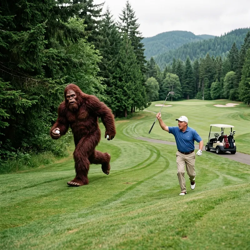 Bigfoot Chases Golfer: A Mythical Encounter Bigfoot Chases Golfer: A Mythical Encounter