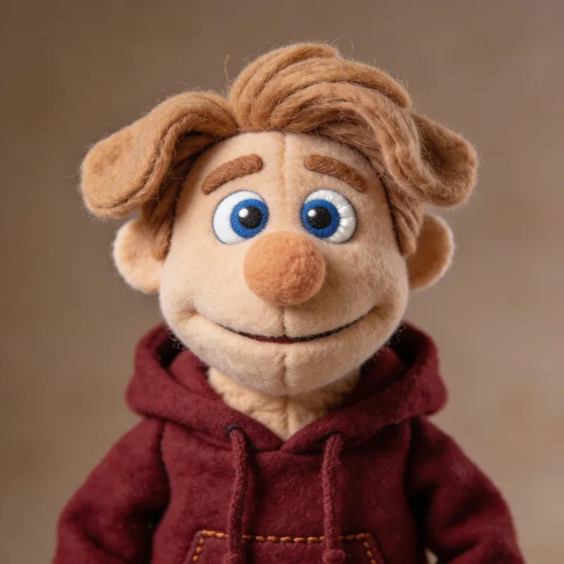 Create a Male Muppet with Maroon Hoodie