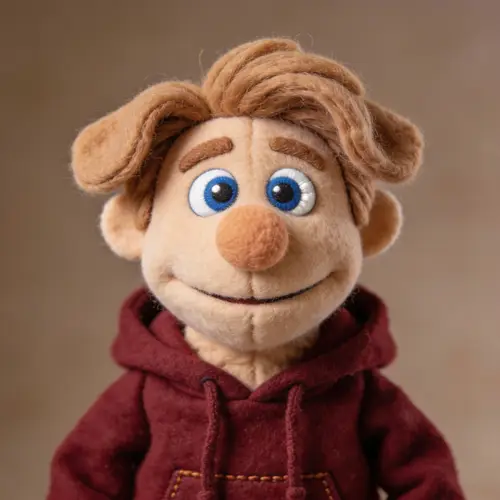Create a Male Muppet with Maroon Hoodie