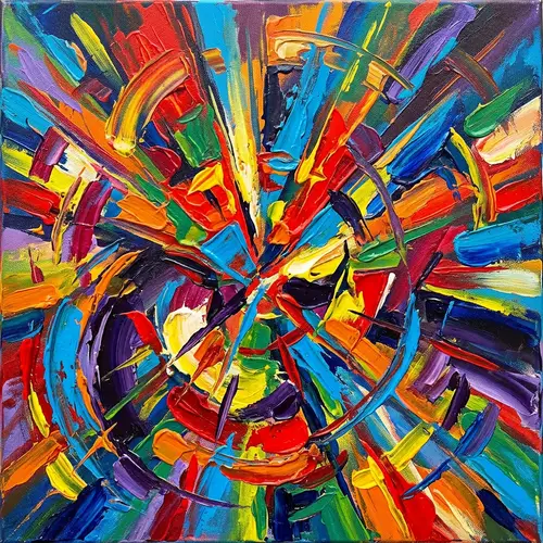 Abstract Explosion or Void Painting Inspired by Hans Hofmann