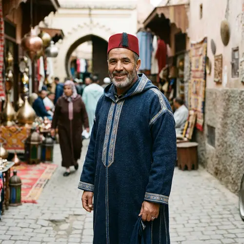 Traditional Moroccan Jellaba and Tarbouch Style