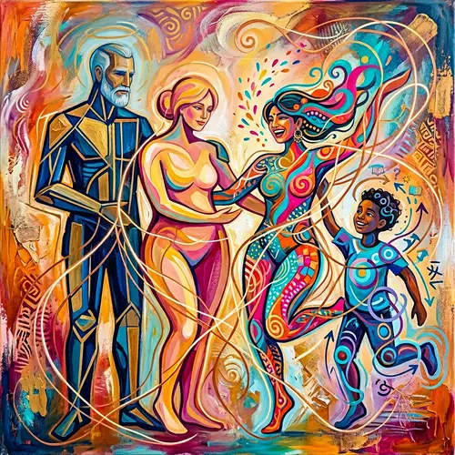 Abstract Family Representation in Art