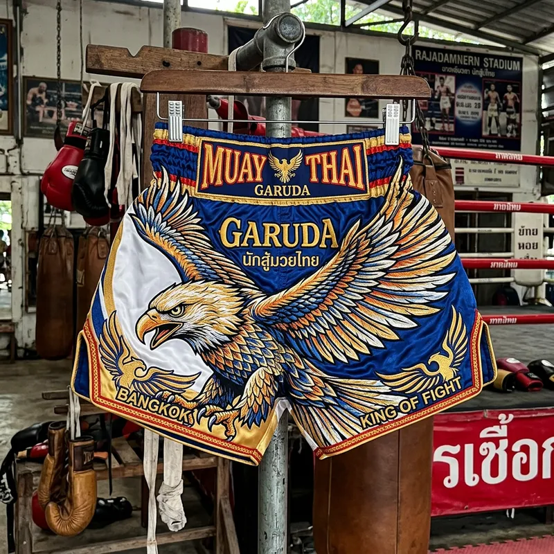 Vibrant Muay Thai Trunks with Eagle Design Vibrant Muay Thai Trunks with Eagle Design