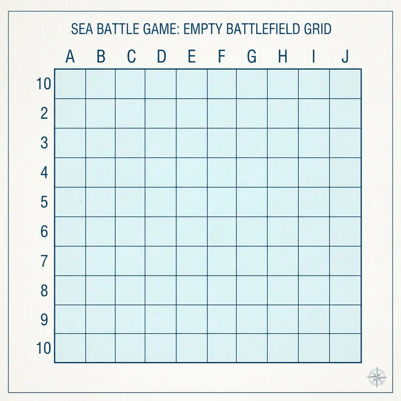 Empty Battlefield Grid - Sea Battle Game