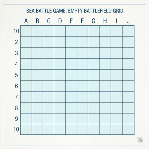 Sea Battle Game Empty Battlefield Grid