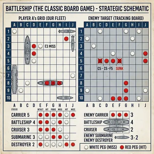 Battleship Game Board Strategy & Ship Types Overview