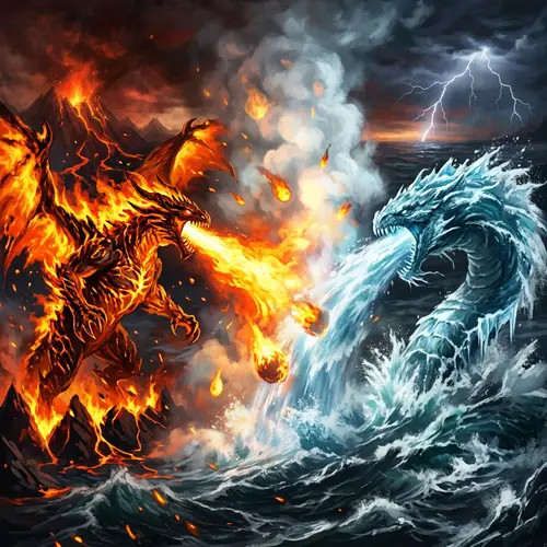 Battle Between Fire and Water - Epic Showdown