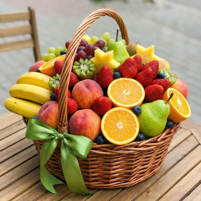 Fresh Fruit Bouquet: Colorful Peaches, Strawberries & More