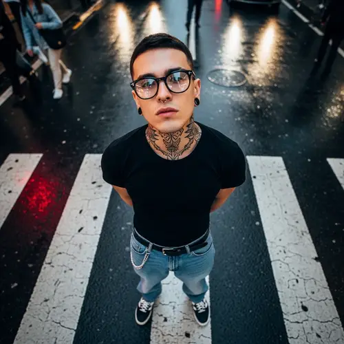 Cinematic Street Style on Zebra Crossing