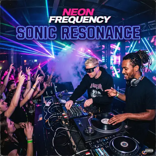 Rave Album Cover with DJs and Turntables