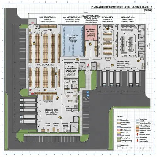 Pharmaceutical Warehouse Layout: Receiving, Picking, Packaging, Cold Storage