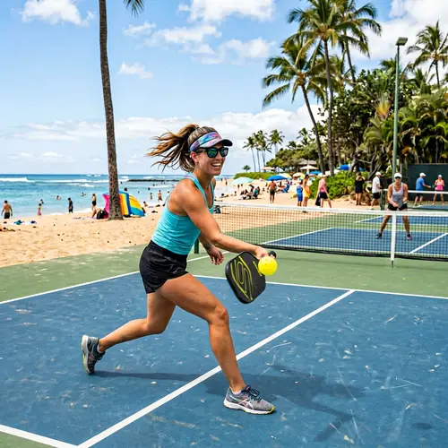 Deb Nevins Playing Pickleball by the Beach | Active and Sunny Day