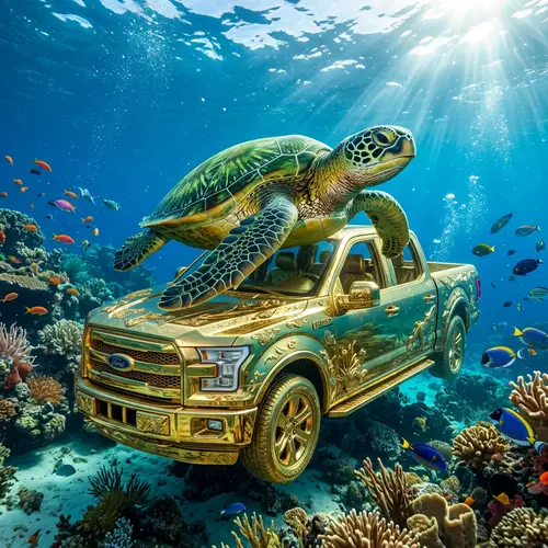 Majestic Sea Turtle Glides - Nature and Adventure Harmony