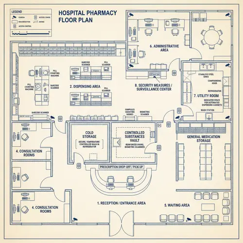 Hospital Pharmacy Floor Plan: Design, Layout, and Features