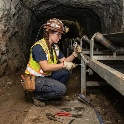 Female Miner in PPE: Essential Maintenance Tools