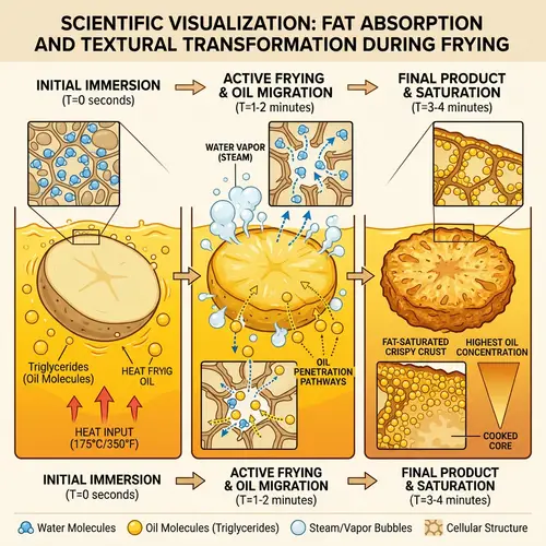 Fat Absorption Process Visualization | Frying Techniques