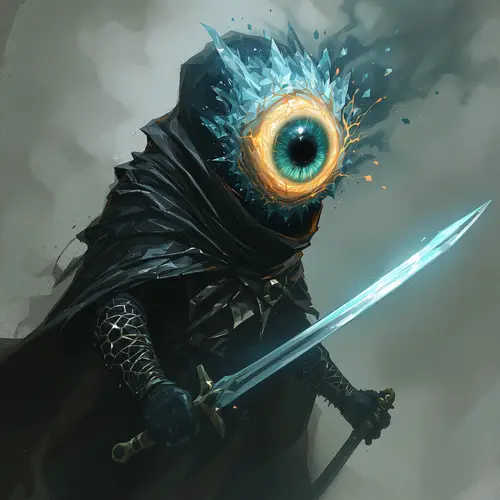 Dark Sorcerer with Floating Eye & Magical Attacks