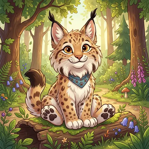 Cute Cartoon Lynx - Fun and Whimsical Designs