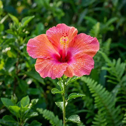 Vibrant Single Bloom Flower in Full Bloom - Pink & Orange
