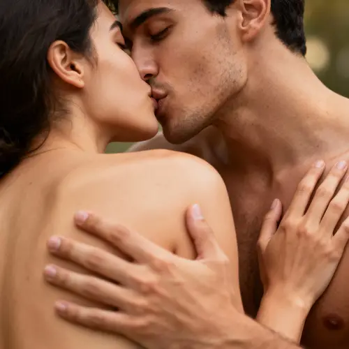 Intimate French Kiss and Slow Hugs