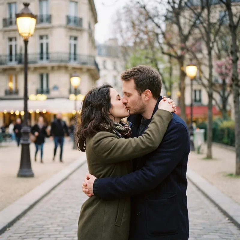 Intimate French Kiss and Slow Hugs