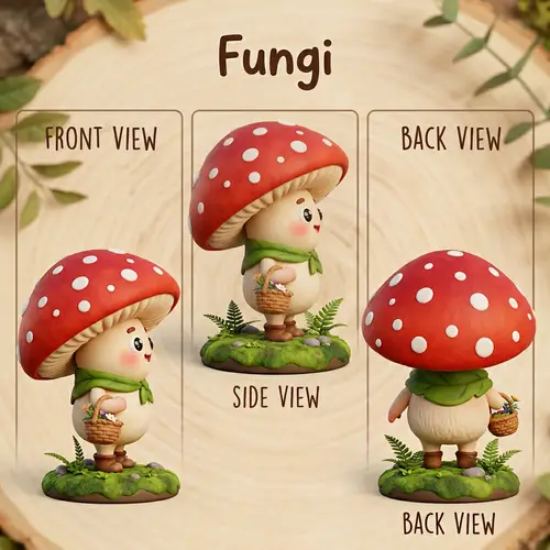 Delightful Mushroom Character 3D Model
