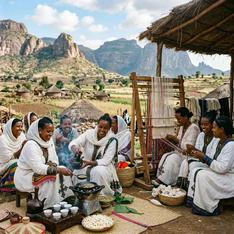 Ethiopian Women: Celebrating Culture and Community Through Traditional Activities