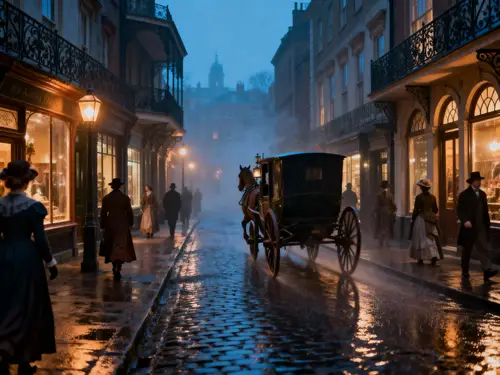 Victorian Cobblestone Streets of London