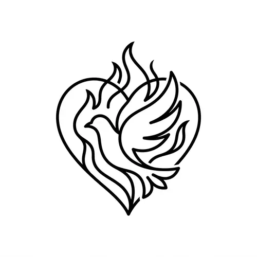 Sophisticated Heart and Dove Logo Design
