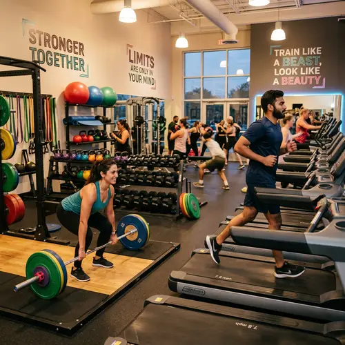 Diverse Fitness Environment with Energetic Individuals | GymScene