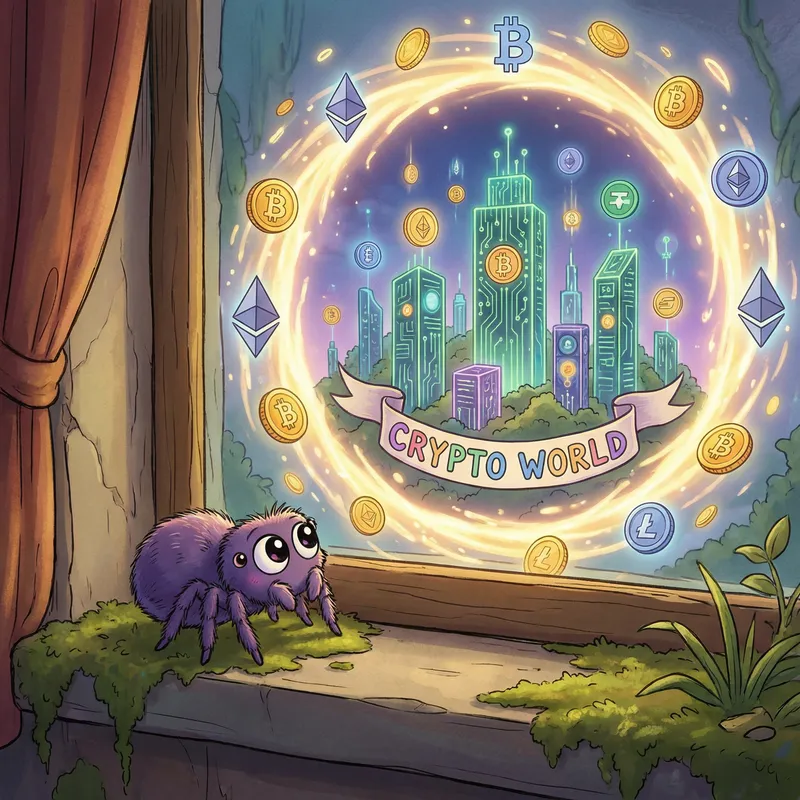 Purple Spider Explores Cryptocurrency World