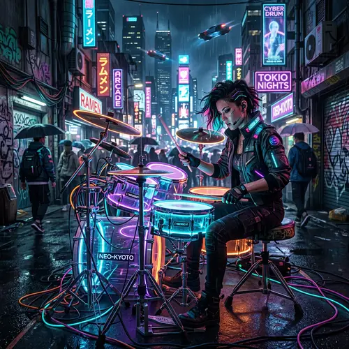 Cyberpunk Style Drum Image