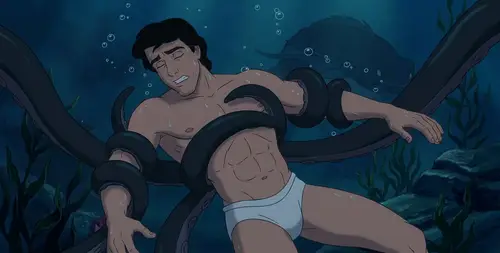 Underwater Battle: Tentacles vs. Hero in 1999 Style