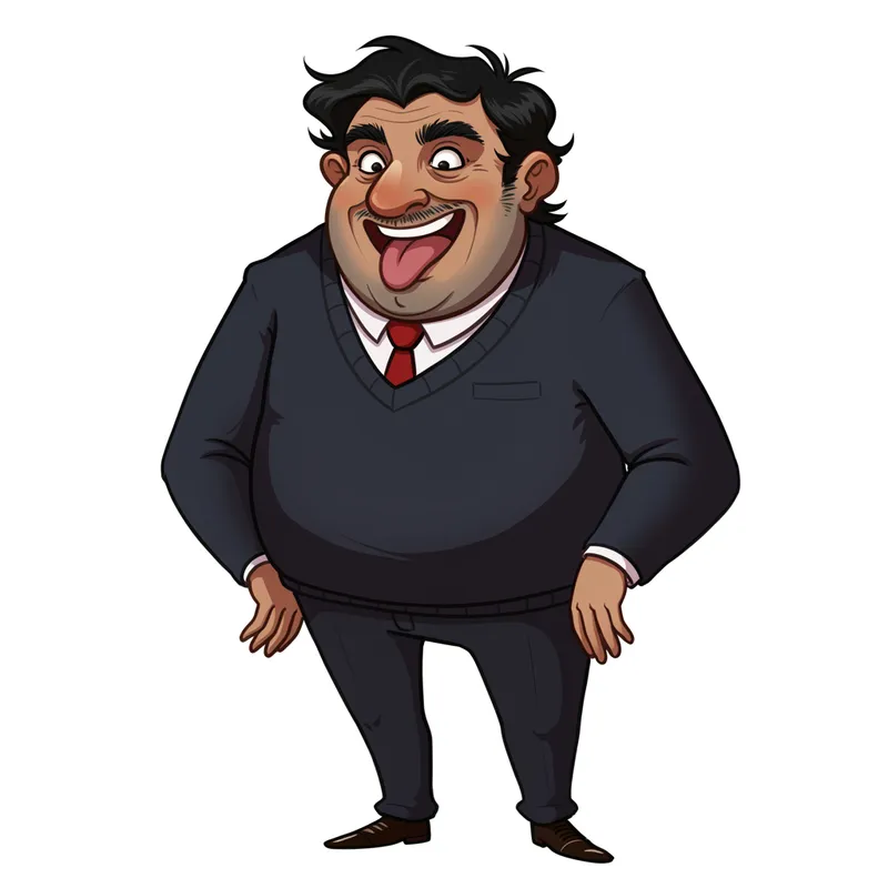 Joyful Elder with Black Hair and Scruffy Eyebrows Joyful Elder with Black Hair and Scruffy Eyebrows