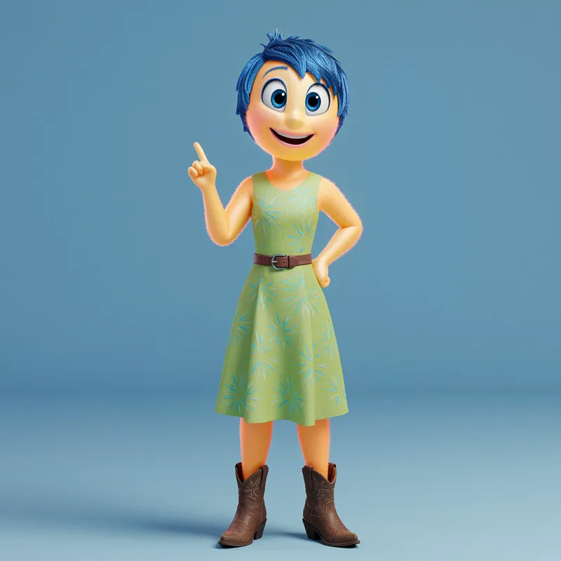 Joyful Midi Blue Dress with Cowboy Boots Joyful Midi Blue Dress with Cowboy Boots