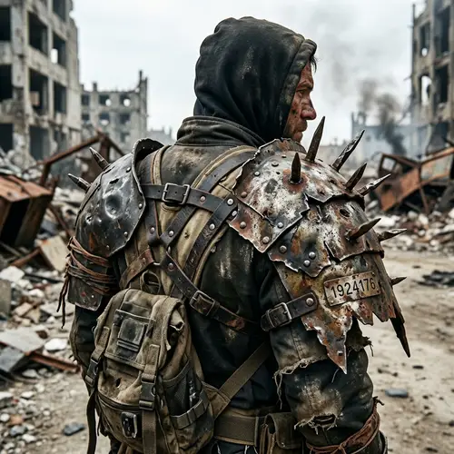 Rugged Post-Apocalyptic Shoulder Armor Pads