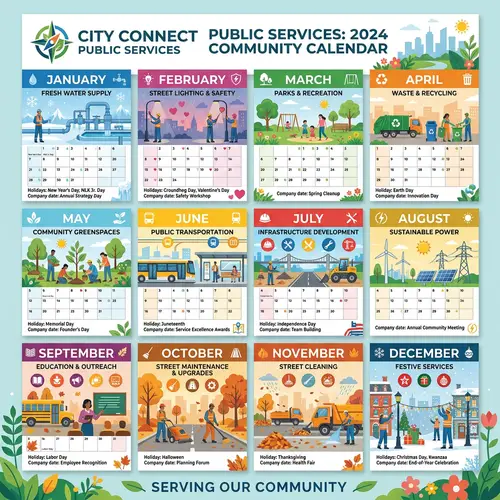 Company Calendar Design for Public Services Organization