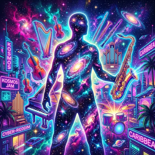 Psychedelic Cyberpunk Art: Cosmic Shadow & Music