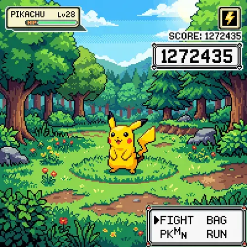 Charming Pixel Art of Pikachu