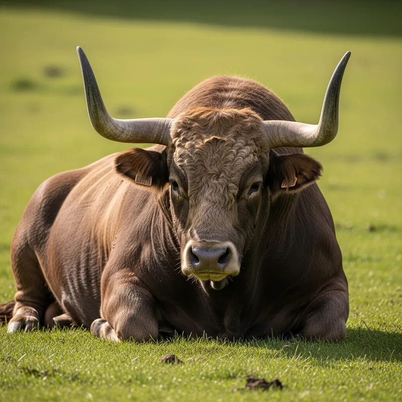 Majestic Three-Meter Bull with Melancholic Gaze