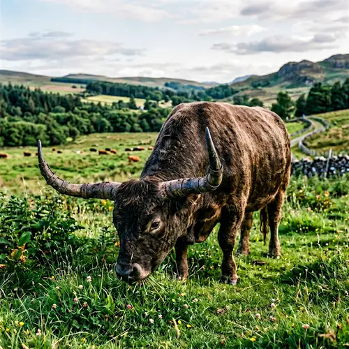 Majestic Three-Meter Bull with Melancholic Gaze