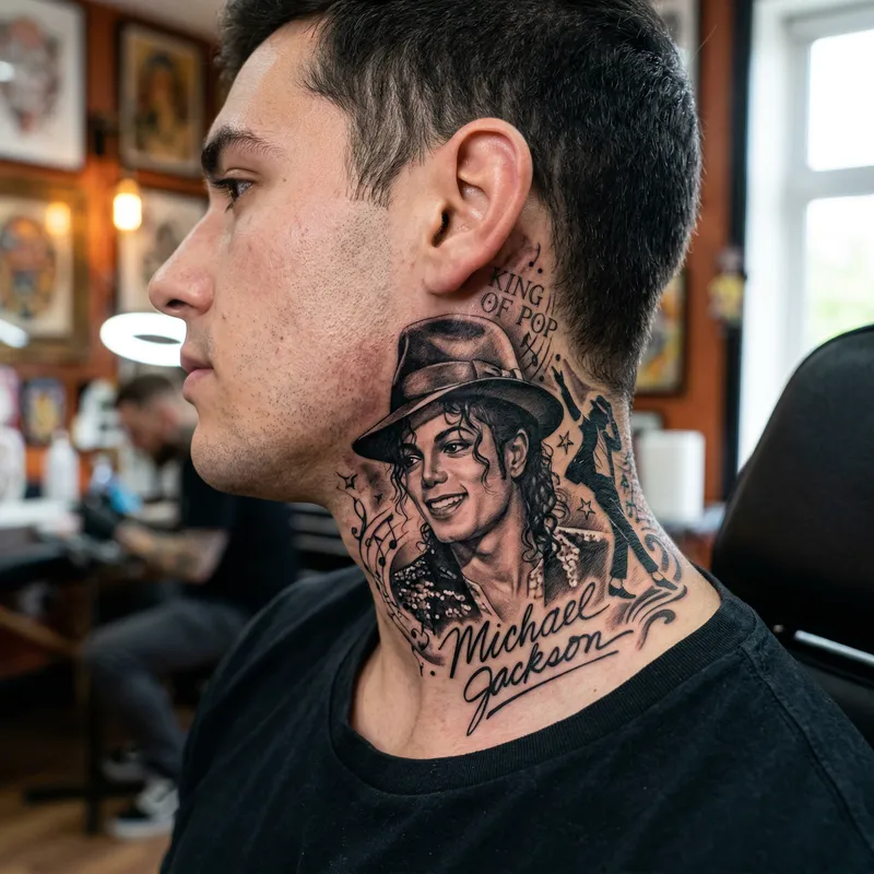 Michael Jackson Neck Tattoo Designs