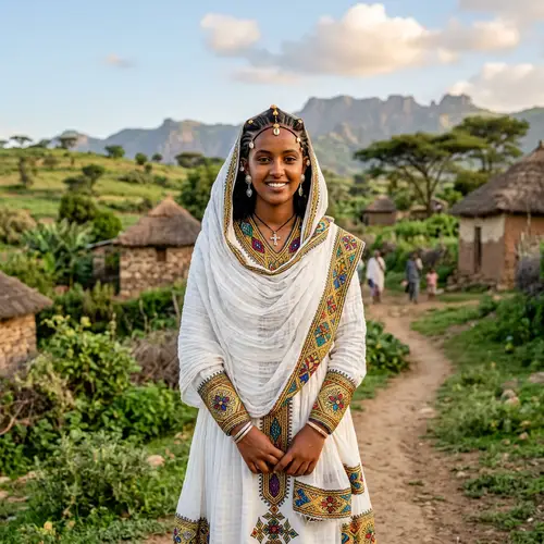 Traditional Eritrean Habesha Dress: Rich Colors & Elaborate Braids