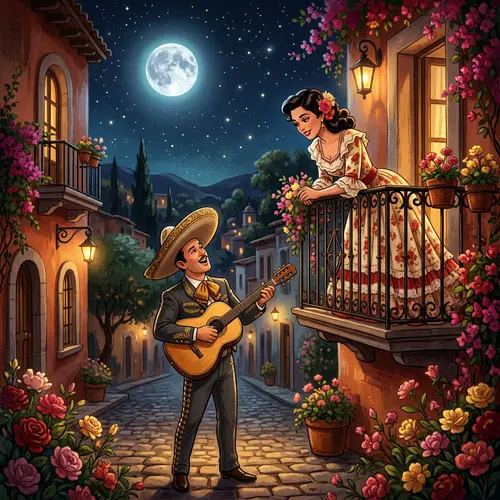Pedro Infante Serenade: A Vintage Moonlit Scene