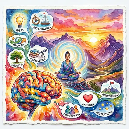 Vibrant Watercolor Painting: Motivation, Connection & Tranquility