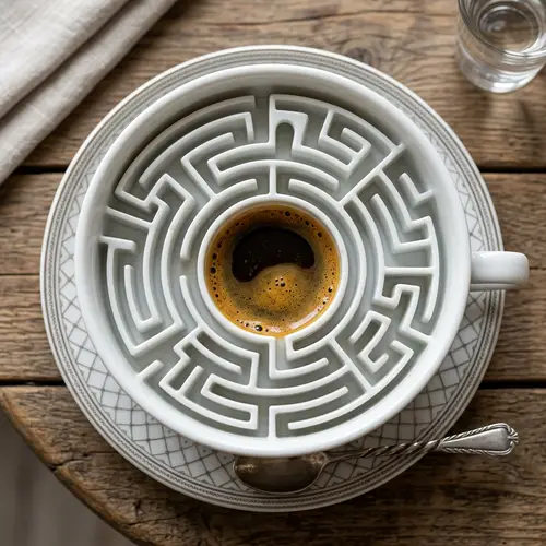 Porcelain Labyrinth Coffee Cup | Espresso Delight