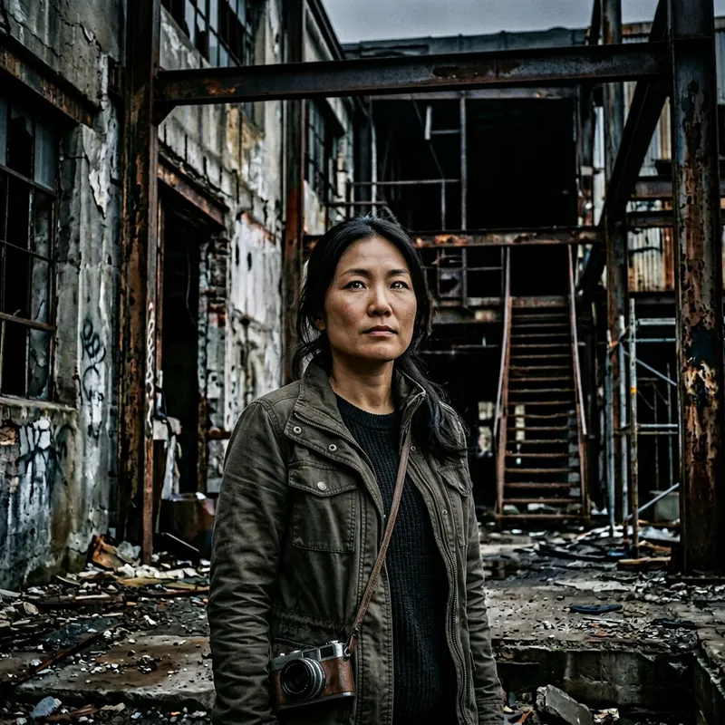 Dark and Gritty: Abandoned Asian Woman in Solitude